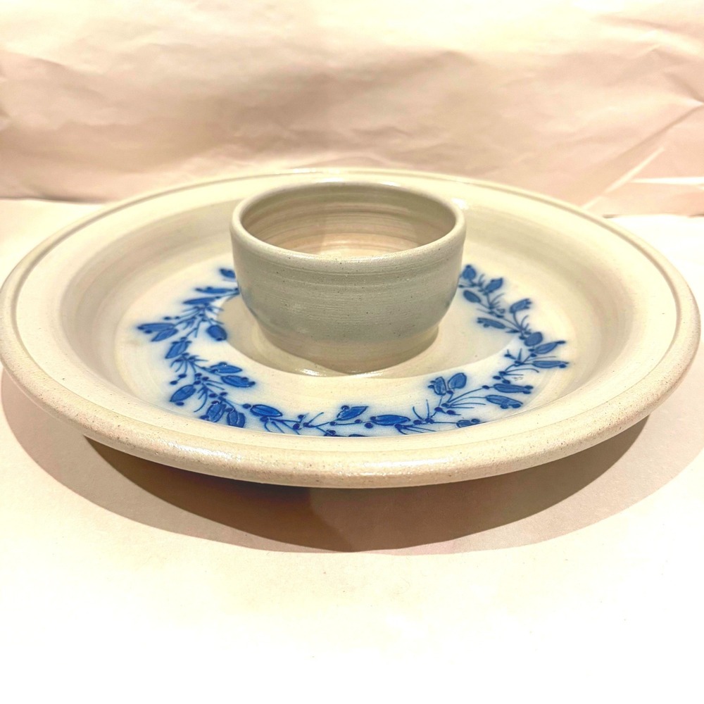 Salmon Falls Blueberry Vine Chip and Dip Platter Dover NH 2008 Signed
